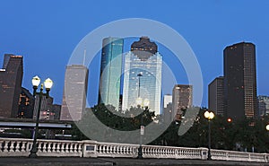 View on Downtown Houston at Night Fall