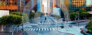 View of Downtown Los Angeles traffic