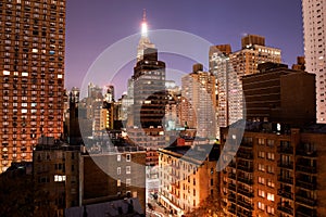 View of downtown Manhattan at night from my window