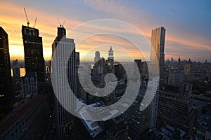 View of Downtown Manhattan at Sunset