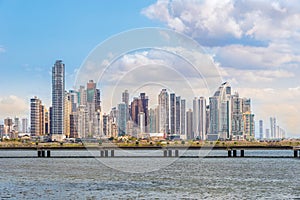 View at the Downtown of Panama City from Old District Casco Viejo - Panama photo