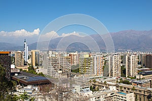 View of the downtown of Santiago, Chile. Panoramic view from Cerro Santa Lucia photo