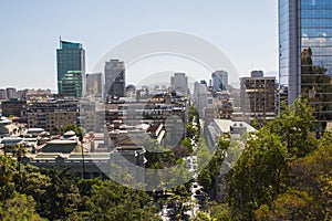 View of the downtown of Santiago, Chile. Panoramic view from Cerro Santa Lucia photo
