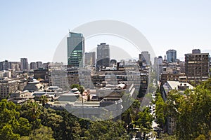 View of the downtown of Santiago, Chile. Panoramic view from Cerro Santa Lucia photo