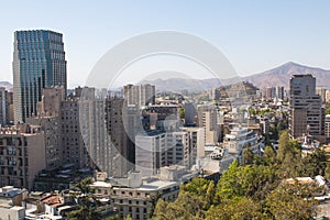 View of the downtown of Santiago, Chile. Panoramic view from Cerro Santa Lucia photo