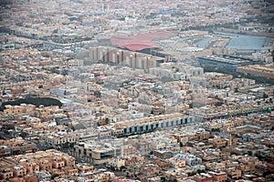 The view on downtown from Sky bridge in Kingdom Centre, Burj Al-Mamlaka in Riyadh, Saudi Arabia photo