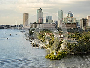 View of downtown Tampa, Florida from the port