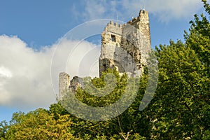 View at Drachenfels ruin over KÃ¶nigswinter in Germany