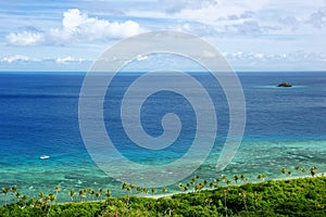 View of Drawaqa Island coastline, Yasawa Islands, Fiji