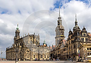 View of Dresden castle and Cathedral - Germany