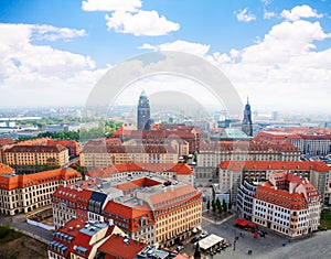 View of Dresden panorama towards Neumarkt photo