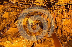 View of Drogarati cave on kefalonia island Greece