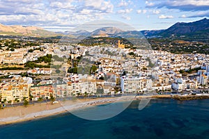 View from drone of Altea town, Spain