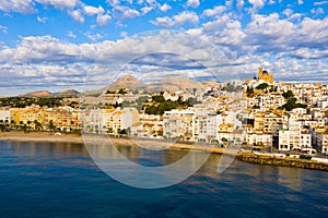 View from drone of Altea town, Spain