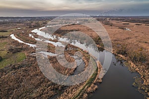 Flight over the river photo