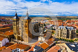 View from drone of Astorga