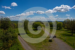 The view from the Dronketurm to the area near Daun in the Eifel photo