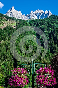 View of Dru Peak in Chamonix, Alps, France