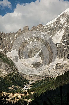 View of Dru Peak in Chamonix, Alps, France