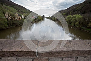 view from the drusus bridge in bingen germany