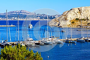 View from du frioul island, Marseille on background