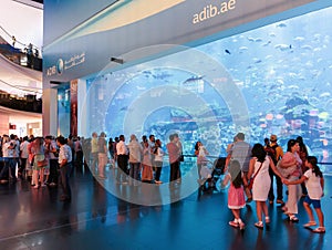 View of Dubai Aquarium inside Dubai Mall