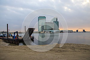 View of a Dubai Festival city and Intercontinental hotel on early morning hour. Dubai. UAE.Outdoors