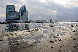 View of a Dubai Festival city and Intercontinental hotel on early morning hour. Dubai. UAE.Outdoors