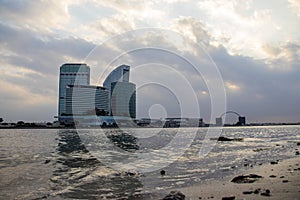 View of a Dubai Festival city and Intercontinental hotel on early morning hour. Dubai. UAE.Outdoors