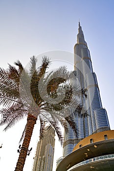 View of the Dubai Marina area in the United Arab Emirates,  of the Burj Khalifa