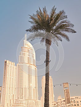 View of the Dubai Marina area in the United Arab Emirates,  of the Burj Khalifa