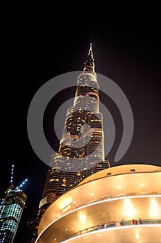 View of the Dubai Marina area in the United Arab Emirates,  of the Burj Khalifa