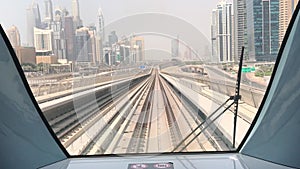 view from Dubai tram window