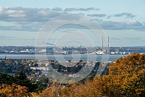 View of Dublin Bay and The Poolbeg Generating Station
