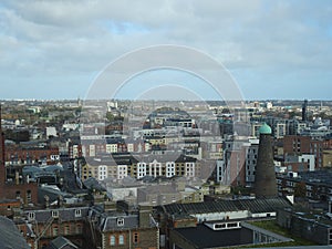 View of Dublin from the Guinness Storehouse in Dublin in Ireland, Europe photo