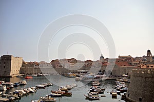 View of Dubrovnik`s harbor