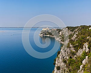 View of Duino Castle from the Rilke Trail in spring