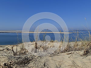 View from Dune of Pyla in Pilat village near Arcachon Bay in France