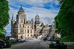 View of Dunrobin castle and garden Scotland UK