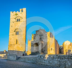 View of duomo dell assunto in Erice, Sicily, Italy photo