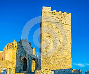 View of duomo dell assunto in Erice, Sicily, Italy photo