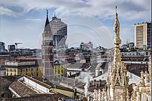 View from the Duomo di Milano in Italy