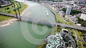 View of Dusseldorf from height of birds flight