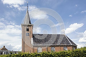 View on the Dutch Reformed church of Eernewoude EarnewÃ¢ld an old, small town in the province of Friesland in the Netherlands