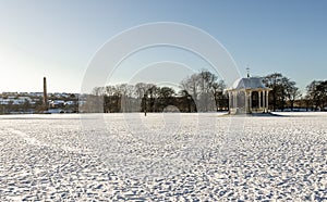 A view of Duthie park occasionally covered by snow in winter months, Aberdeen, Scotland