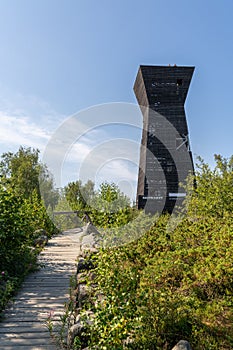 View of the Eagle`s Nest observation tower in the Kvarken Archipel Nature Reserve