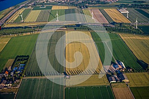 View of the earth landmass seen from an airplane window from Venice to Schiphol