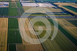 View of the earth landmass seen from an airplane window from Venice to Schiphol