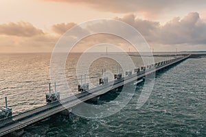 View of Eastern Scheldt Storm Surge Barrier. Oosterscheldekering, the Netherlands.