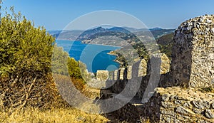 A view eastward along the Norman ruins on the Mesa above the town of Cefalu, Sicily